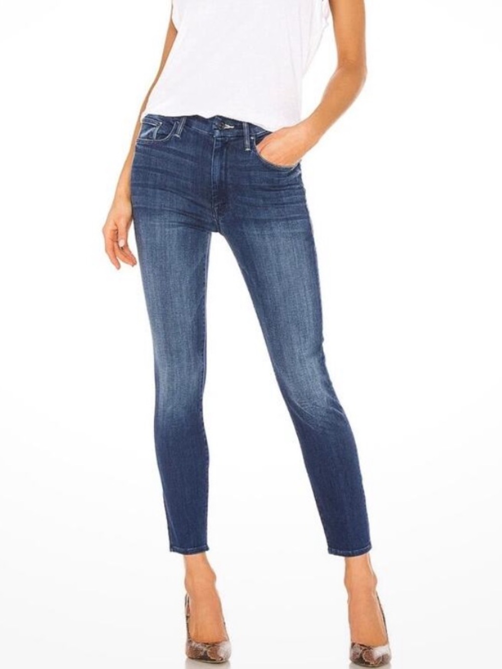 Mother Looker high waisted ankle jeans